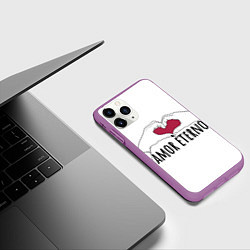 Чехол iPhone 11 Pro матовый Влюбленные навека, цвет: 3D-фиолетовый — фото 2
