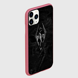 Чехол iPhone 11 Pro матовый Фреска из Скайрима, цвет: 3D-малиновый — фото 2