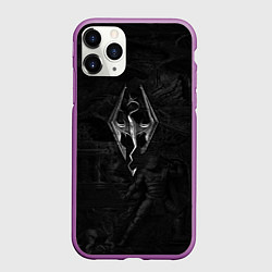 Чехол iPhone 11 Pro матовый Фреска из Скайрима, цвет: 3D-фиолетовый