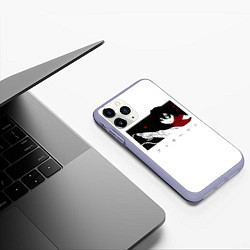 Чехол iPhone 11 Pro матовый Микаса с мечом атака титанов, цвет: 3D-светло-сиреневый — фото 2