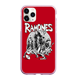 Чехол iPhone 11 Pro матовый BW Ramones, цвет: 3D-розовый