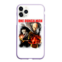 Чехол iPhone 11 Pro матовый Сайтама и Генос One Punch-Man