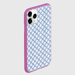 Чехол iPhone 11 Pro матовый Клетка с узором, цвет: 3D-фиолетовый — фото 2