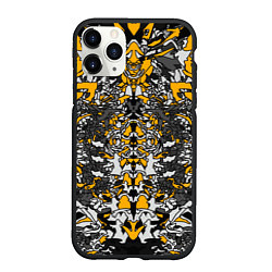 Чехол iPhone 11 Pro матовый Жёлтый каменный дракон, цвет: 3D-черный
