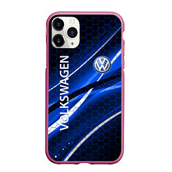 Чехол iPhone 11 Pro матовый VOLKSWAGEN LOGO SPORT, цвет: 3D-малиновый