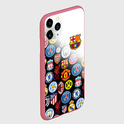 Чехол iPhone 11 Pro матовый FC BARCELONA LOGOBOMBING, цвет: 3D-малиновый — фото 2