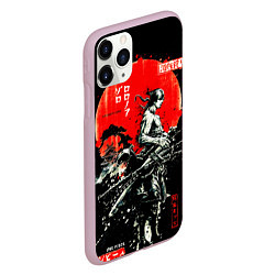 Чехол iPhone 11 Pro матовый Ван пис зоро самурай на черном фоне, цвет: 3D-розовый — фото 2
