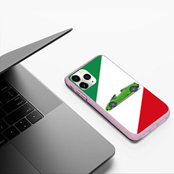Чехол iPhone 11 Pro матовый Lamborghini Италия, цвет: 3D-розовый — фото 2