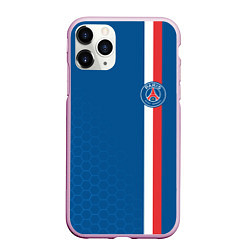 Чехол iPhone 11 Pro матовый PSG SPORT STRIPES UNIFORM, цвет: 3D-розовый