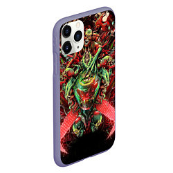 Чехол iPhone 11 Pro матовый DOOM SLAYER И СИЛЫ ЗЛА, ДЕМОНЫ, цвет: 3D-серый — фото 2