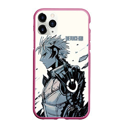 Чехол iPhone 11 Pro матовый One Punch-Man Генос, цвет: 3D-малиновый