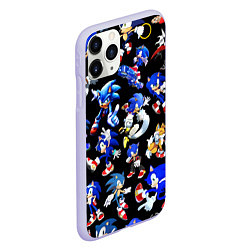 Чехол iPhone 11 Pro матовый SONIC PATTERN HERO СОННИК, цвет: 3D-светло-сиреневый — фото 2