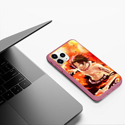 Чехол iPhone 11 Pro матовый ONE PIECE ASCE HERO, цвет: 3D-малиновый — фото 2