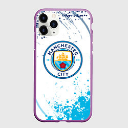 Чехол iPhone 11 Pro матовый Manchester City - Футбольный клуб, цвет: 3D-фиолетовый