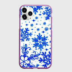 Чехол iPhone 11 Pro матовый Белая Зима, цвет: 3D-фиолетовый