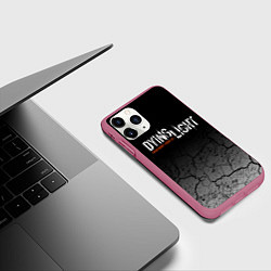 Чехол iPhone 11 Pro матовый DYING LIGHT РАЗЛОМЫ ТРЕЩИНЫ, цвет: 3D-малиновый — фото 2