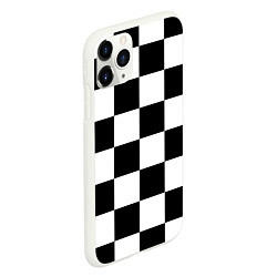 Чехол iPhone 11 Pro матовый Шахматная доска паттерн, цвет: 3D-белый — фото 2