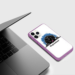 Чехол iPhone 11 Pro матовый Ньюфаундленд Newfoundland, цвет: 3D-фиолетовый — фото 2
