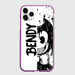 Чехол iPhone 11 Pro матовый BENDY - БЕНДИ БРЫЗГИ КРАСКИ, цвет: 3D-фиолетовый