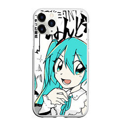 Чехол iPhone 11 Pro матовый Hatsune Miku Vocaloid, цвет: 3D-белый