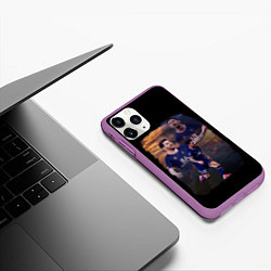 Чехол iPhone 11 Pro матовый ЛИОНЕЛЬ МЕССИ ПСЖ, цвет: 3D-фиолетовый — фото 2