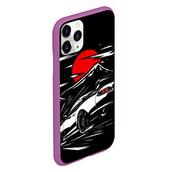 Чехол iPhone 11 Pro матовый Toyota Supra: Red Moon, цвет: 3D-фиолетовый — фото 2