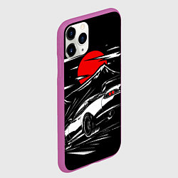 Чехол iPhone 11 Pro матовый Toyota Supra: Red Moon, цвет: 3D-фиолетовый — фото 2