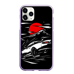 Чехол iPhone 11 Pro матовый Toyota Supra: Red Moon, цвет: 3D-светло-сиреневый