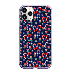 Чехол iPhone 11 Pro матовый Christmas Candy, цвет: 3D-светло-сиреневый