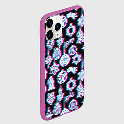 Чехол iPhone 11 Pro матовый Новогодний глюк, цвет: 3D-фиолетовый — фото 2