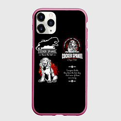 Чехол iPhone 11 Pro матовый Собака Кокер-Спаниель, цвет: 3D-малиновый