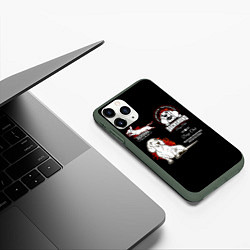 Чехол iPhone 11 Pro матовый Собака Такса Dachshund, цвет: 3D-темно-зеленый — фото 2
