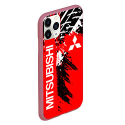 Чехол iPhone 11 Pro матовый MITSUBISHI МИЦУБИСИ МИТСУБИСИ МИЦУБИШИ, цвет: 3D-малиновый — фото 2