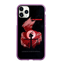 Чехол iPhone 11 Pro матовый One Punch-Man эпичный Гароу, цвет: 3D-фиолетовый