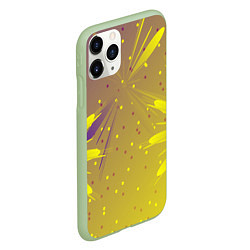Чехол iPhone 11 Pro матовый Новогодний салют фейерверк, цвет: 3D-салатовый — фото 2