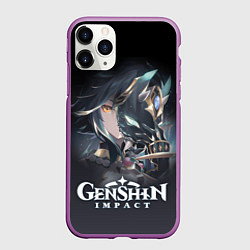 Чехол iPhone 11 Pro матовый ГенШин - игра с открытым миром, цвет: 3D-фиолетовый
