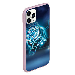 Чехол iPhone 11 Pro матовый Молниеносный тигр, цвет: 3D-розовый — фото 2