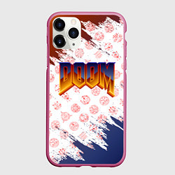 Чехол iPhone 11 Pro матовый RUNES DOOM LOGO, цвет: 3D-малиновый