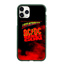 Чехол iPhone 11 Pro матовый ACDC - BIG GUN, цвет: 3D-темно-зеленый