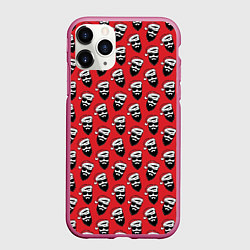 Чехол iPhone 11 Pro матовый Hipster Santa, цвет: 3D-малиновый