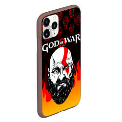 Чехол iPhone 11 Pro матовый GOD OF WAR ГОД ОФ ВАР FIRE ART УЗОР, цвет: 3D-коричневый — фото 2