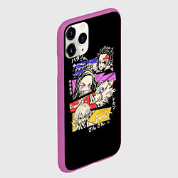 Чехол iPhone 11 Pro матовый КЛИНОК РАССЕКАЮЩИЙ ДЕМОНОВ, ГЕРОИ АНИМЕ, цвет: 3D-фиолетовый — фото 2
