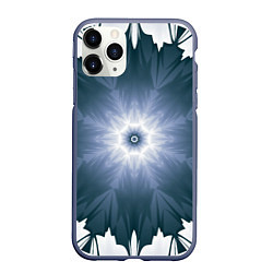 Чехол iPhone 11 Pro матовый Снежинка Абстракция Синий, цвет: 3D-серый