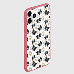 Чехол iPhone 11 Pro матовый Бордер Колли, цвет: 3D-малиновый — фото 2