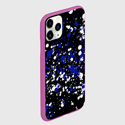 Чехол iPhone 11 Pro матовый Сине-белые капли краски, цвет: 3D-фиолетовый — фото 2