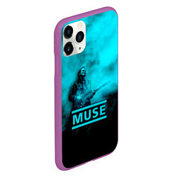 Чехол iPhone 11 Pro матовый Мэттью Беллами бирюзовый туман Muse, цвет: 3D-фиолетовый — фото 2