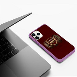 Чехол iPhone 11 Pro матовый Arsenal London, цвет: 3D-фиолетовый — фото 2