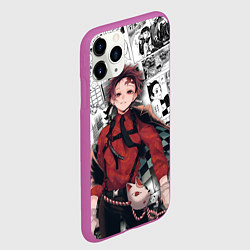 Чехол iPhone 11 Pro матовый Танджиро Камадо на манге, цвет: 3D-фиолетовый — фото 2
