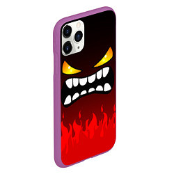 Чехол iPhone 11 Pro матовый Geometry Dash: Anger Smile, цвет: 3D-фиолетовый — фото 2