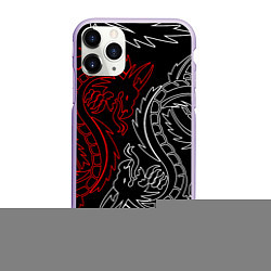 Чехол iPhone 11 Pro матовый БЕЛО КРАСНЫЙ ДРАКОН RED WHITE DRAGON